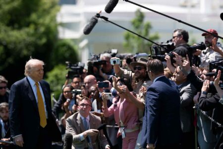 Donald Trump, press, Marine One