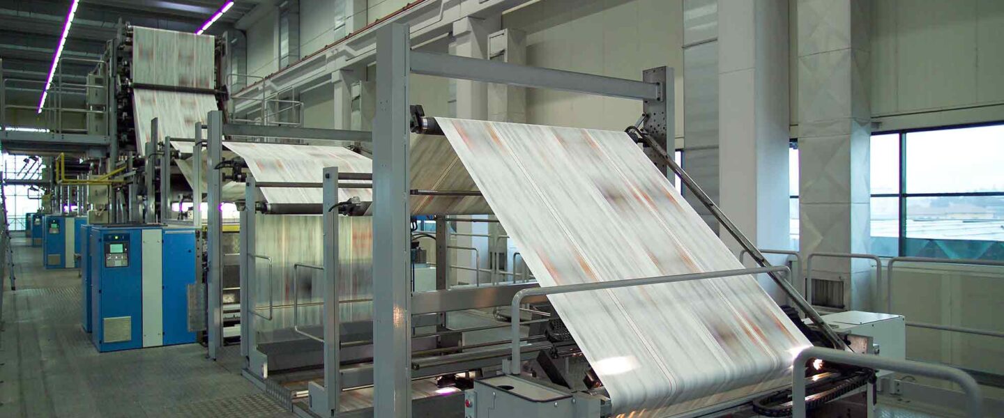 Newspaper printing presses.