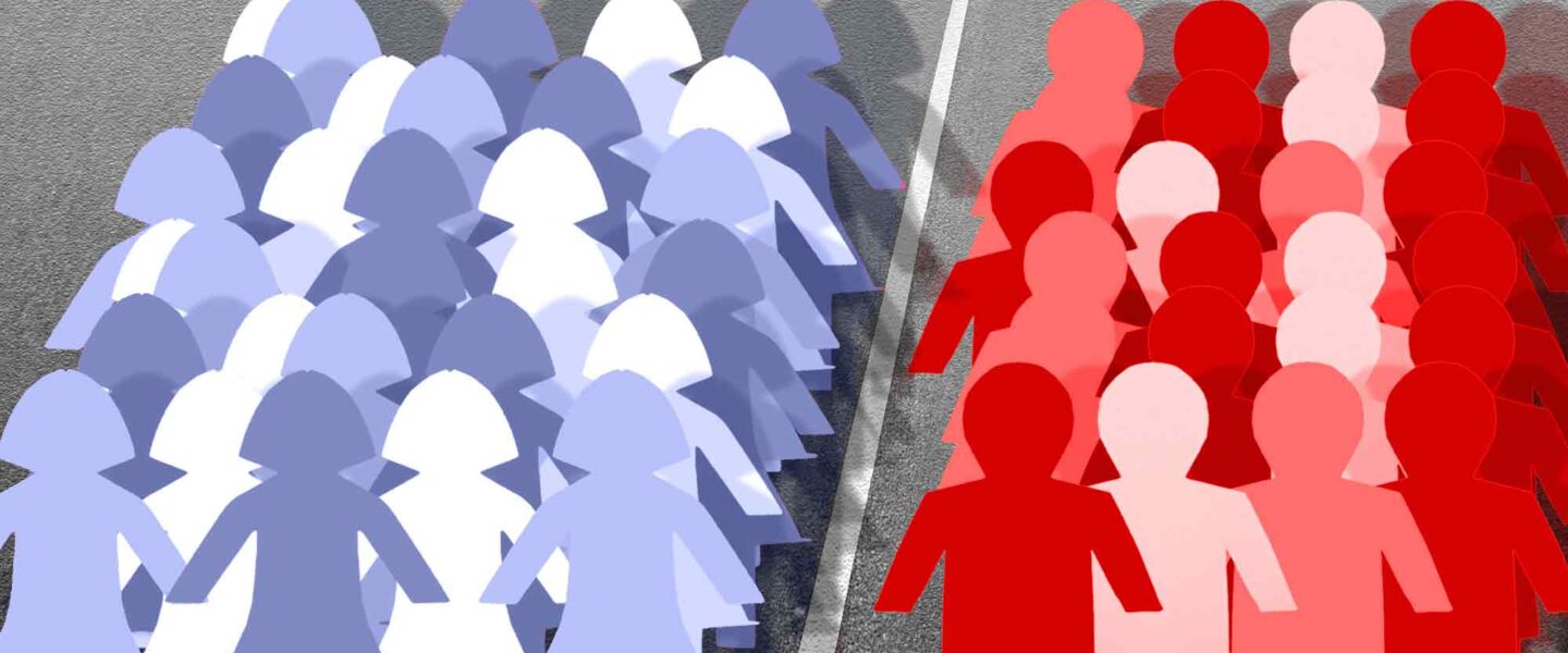 Women and men divided