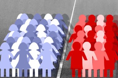 Women and men divided