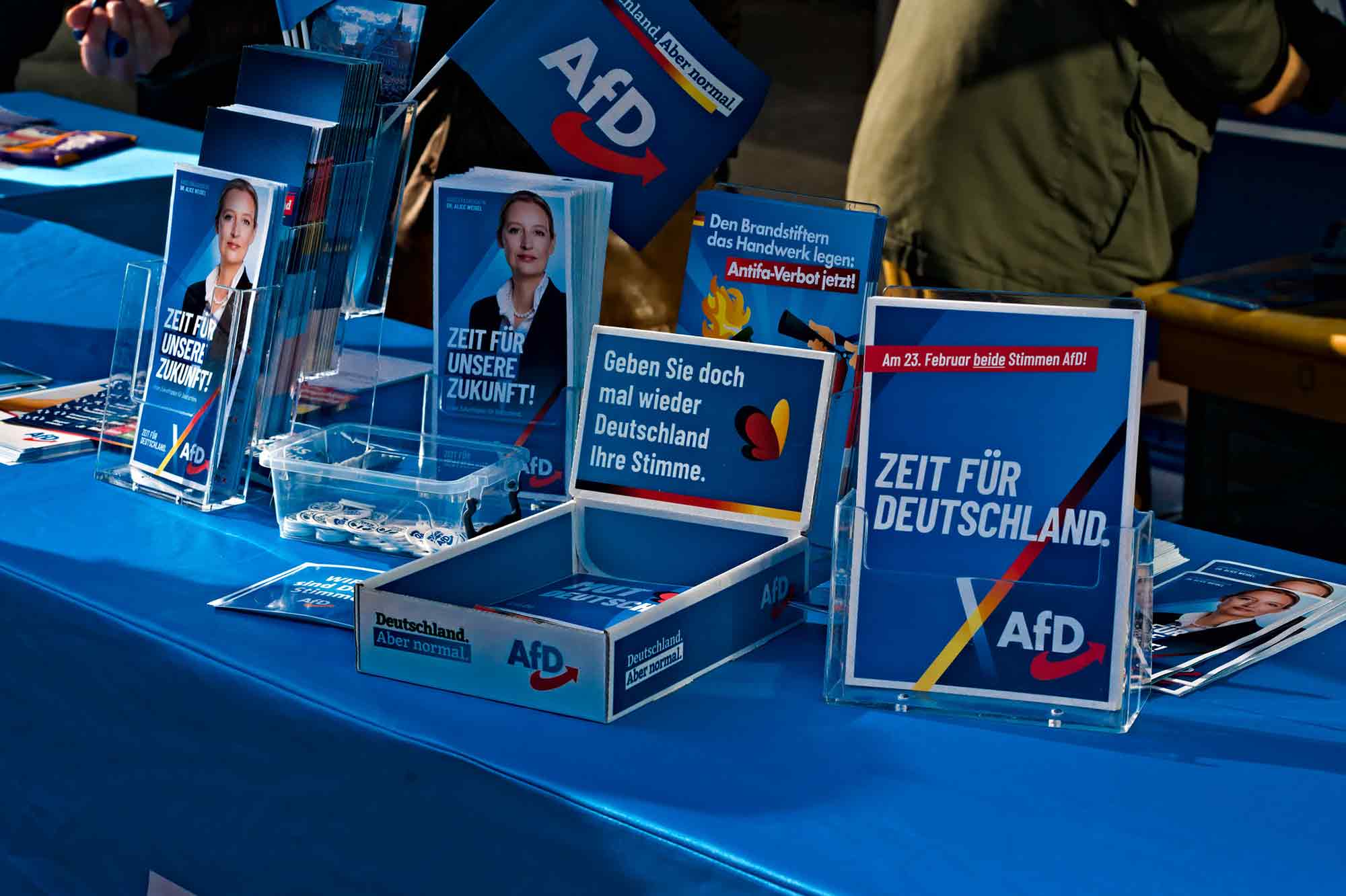 AfD, campaign information, table.