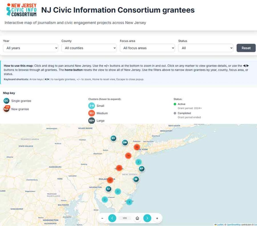map, New Jersey, journalism and civic engagement, projects